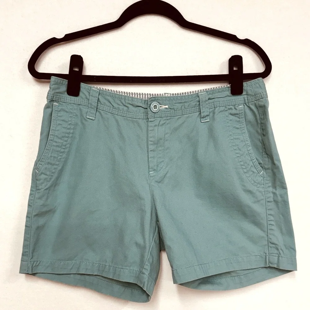 Set of 2 Natural Reflections Cotton Shorts, Size‎ 8, Aqua & Lavender 5